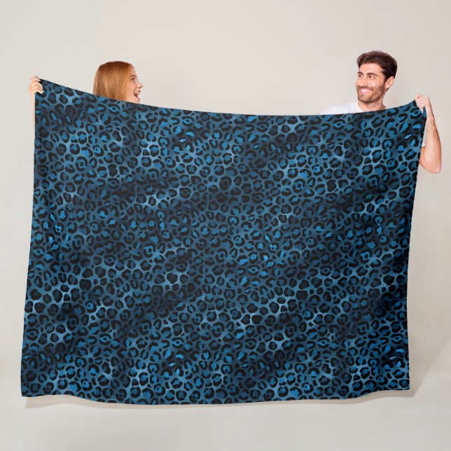 Cobertor De Velo Série Blue and Gold Leopard Design 3 (In Situ)