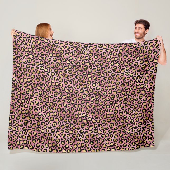 Cobertor De Velo Série de Design Leopardo Rosa e Dourado 15 (In Situ)