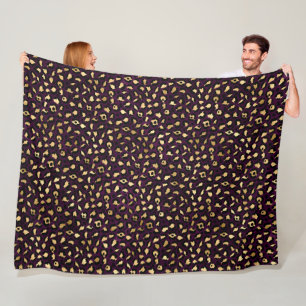Cobertor De Velo Série Design Leopardo Roxo e Dourado 2