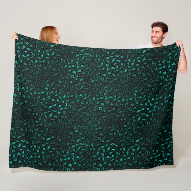 Cobertor De Velo Série Teal e Gold Leopard Design 4 (In Situ)