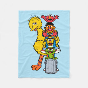 Cobertor De Velo Sesame Street Amigos da Sesame Street Posam