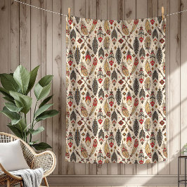 Cobertor De Velo Seta de penas étnicas nativas tribais boho autênti