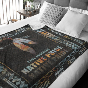 Cobertor De Velo Seta Tribal de Pena Indiana do Orgulho Nativo