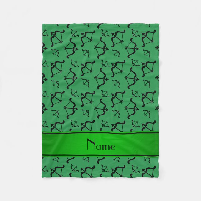 Cobertor De Velo Setas arcos verdes de nome personalizado (Frente)