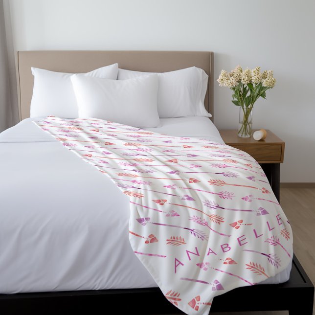 Cobertor De Velo Setas cor-de-rosa laranja roxa (Criador carregado)