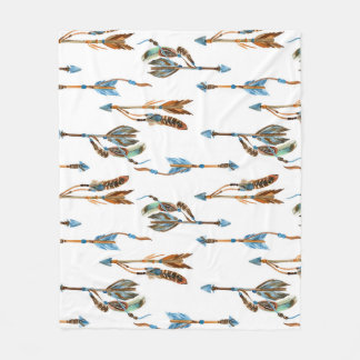 Cobertor De Velo Setas tribais: ilustração da safra de aquarela.