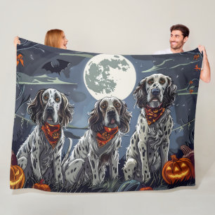Cobertor De Velo Setter Inglês Halloween Assustador