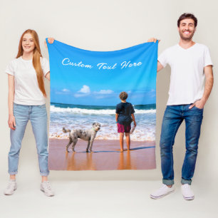 Cobertor De Velo Seu Folheto de Foto Pet com Texto Personalizado