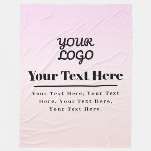 Cobertor De Velo Seu logotipo e texto   Pink & Peach Ombre