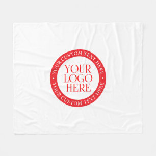 Cobertor De Velo Seu Logotipo ou outra Imagem Natal Branco & Verm