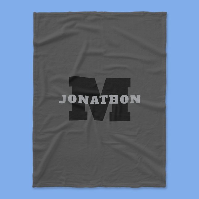 Cobertor De Velo Seu nome ou nome comercial | Cinza Masculina Moder (Criador carregado)