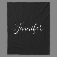 Seu nome | Script branco elegante em preto