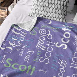 Cobertor De Velo Seu nome Tipografia - cor do periwinkle