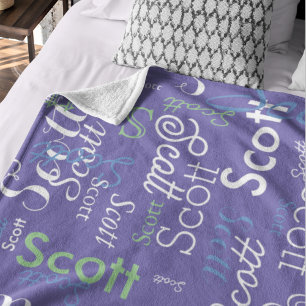 Cobertor De Velo Seu nome Tipografia - cor do periwinkle