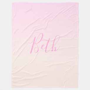 Cobertor De Velo Seu Texto Elegante Roteiro & Soft Blush Pink Omb