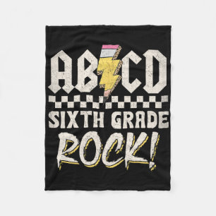 Cobertor De Velo Sexta Série Abcd Rock Volta às Aulas Primeiro Dia