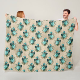 Cobertor De Velo Shabby Floral Aqua Series Design 3