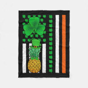 Cobertor De Velo Shamrock Irish American Flag Pineapple Fruta Pa