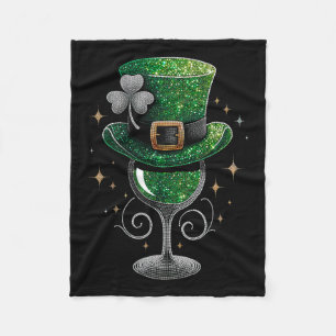 Cobertor De Velo Shamrock Wine Gles Bebendo Dia de São Patrício Iri