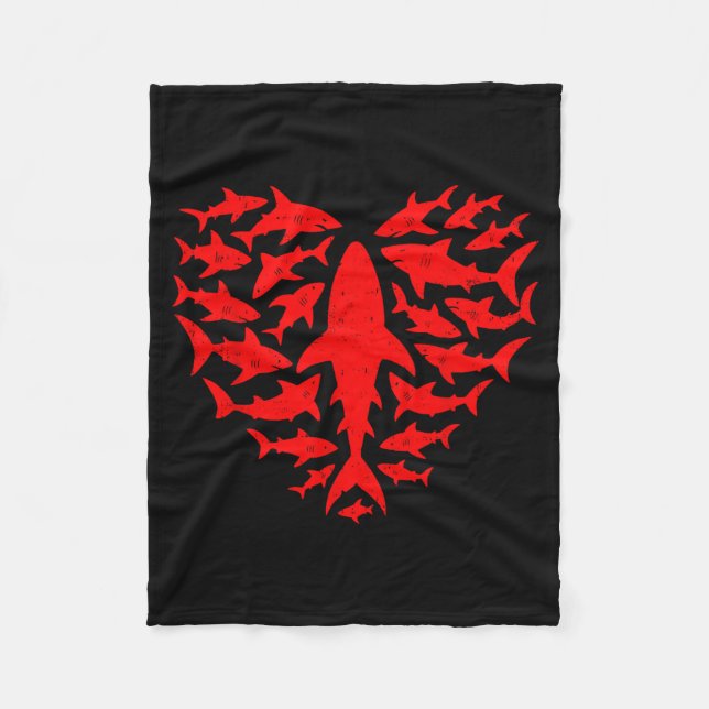 Cobertor De Velo Shark Heart Ocean Funny Valentines Day Men Women K (Frente)