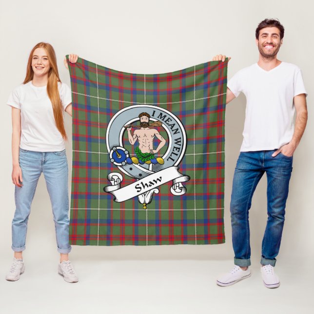 Cobertor De Velo Shaw Do Sauchie Crachá Clã Moderno Verde Tartan Pl (In Situ)