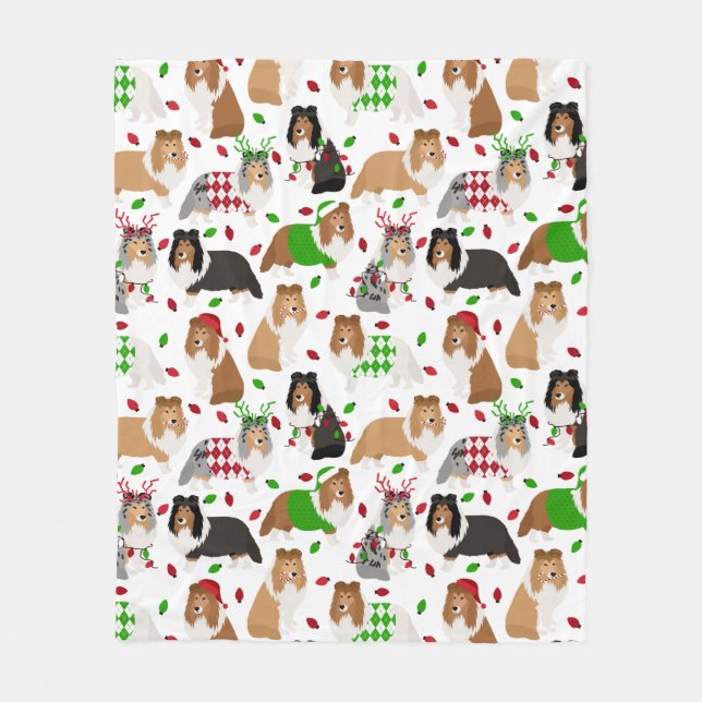 Cobertor De Velo Sheltie Shetland Sheepdog Fleece Blanket (Frente)