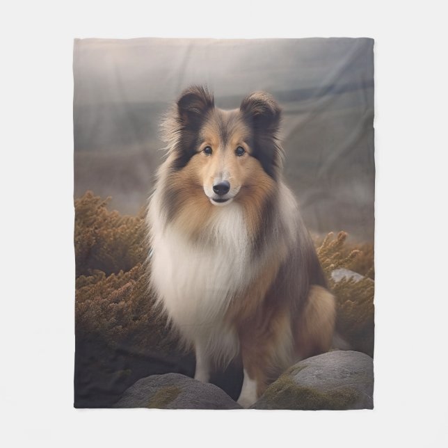 Cobertor De Velo Sheltie Simples (Frente)