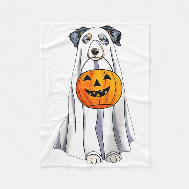 Cobertor De Velo Shepherd Australiano Halloween Engraçado Fantasma (Frente)