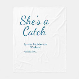 Cobertor De Velo She's a catch bachelorette weekend name blue date 