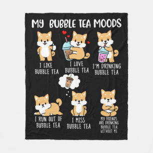 Cobertor De Velo Shiba Inu Bubble Tea Women Boba Tea Dog Bubble Tea