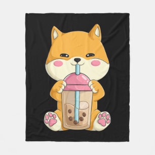 Cobertor De Velo Shiba Inu Women Girls Kawaii Bubble Boba