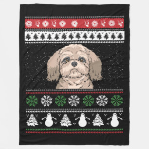 Cobertor De Velo Shih Tzu Christmas