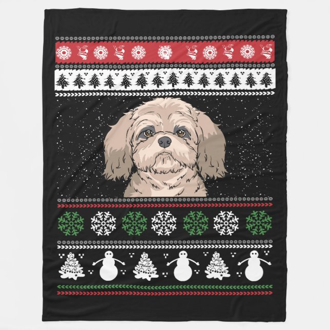 Cobertor De Velo Shih Tzu Christmas (Frente)