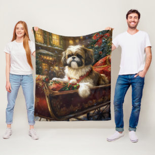 Cobertor De Velo Shih Tzu Christmas Fesason Season