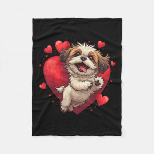 Cobertor De Velo Shih Tzu Love Heart For Dia de os namorados On Shi