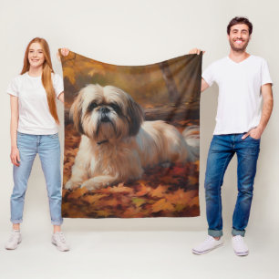 Cobertor De Velo Shih Tzu no outono deixa cair inspiração
