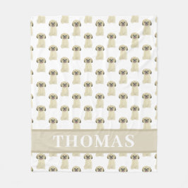 Cobertor De Velo Shih Tzu Personalizado (Dourado Bege Louro) Bege
