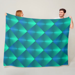 Cobertor De Velo Shimmer Azul e Verde Blocos