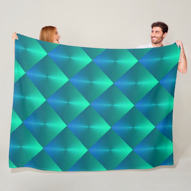 Cobertor De Velo Shimmer Azul e Verde Blocos (In Situ)