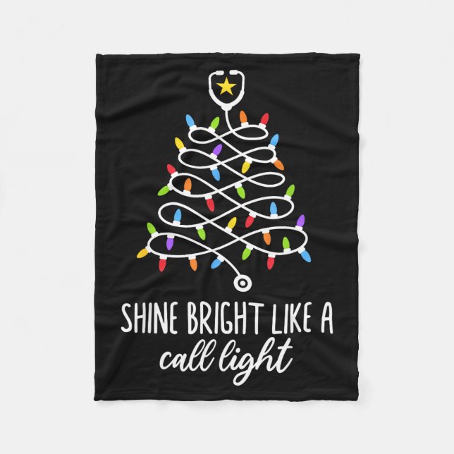 Cobertor De Velo Shine Bright Like A Call Light Funny Nurse Christm (Frente)