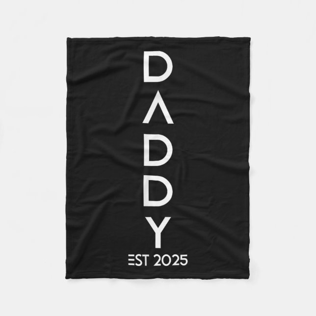 Cobertor De Velo Shirt Daddy Est 2025 New Dad Baby Reveal Gift Tee  (Frente)