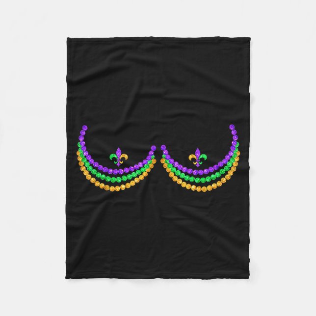 Cobertor De Velo Shirt Mardi Gras Funny Beads S Outline Costume Hum (Frente)