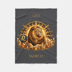 Cobertor De Velo Signo do Zodíaco Leão Personalizado