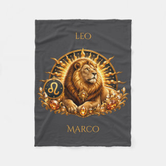 Cobertor De Velo Signo do Zodíaco Leão Personalizado