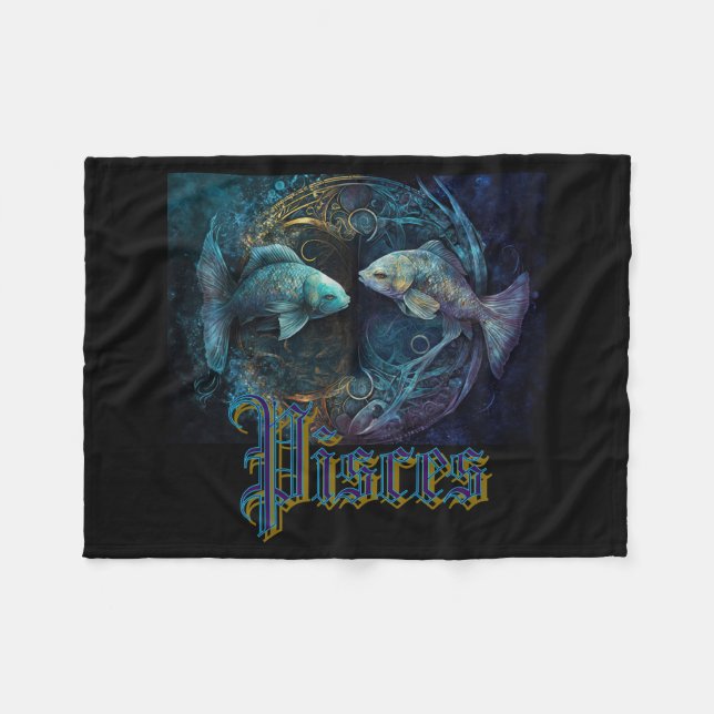 Cobertor De Velo Signo Zodíaco de Peixes (Frente (Horizontal))
