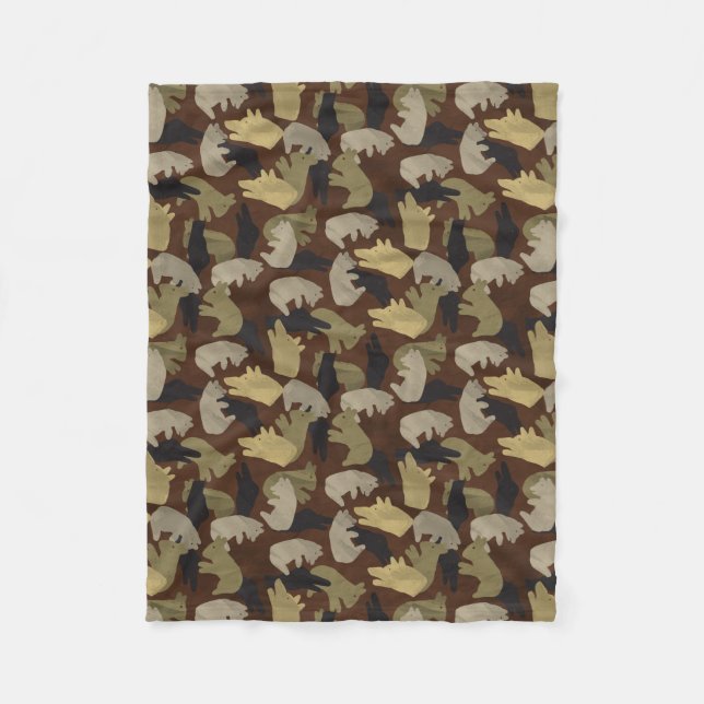 Cobertor De Velo Silhouette Animal Camouflage Brown (Frente)