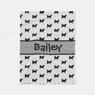 Cobertor De Velo Silhouette do Cão Vallhund Sueco Personalizado