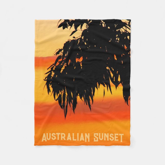 Cobertor De Velo Silhouette Sunset Sky, australiana (Frente)