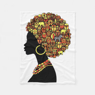 Cobertor De Velo Silhueta da Rainha Africana Arte da História Negra