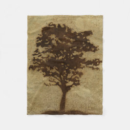 Cobertor De Velo Silhueta de árvore em fundo de bronze